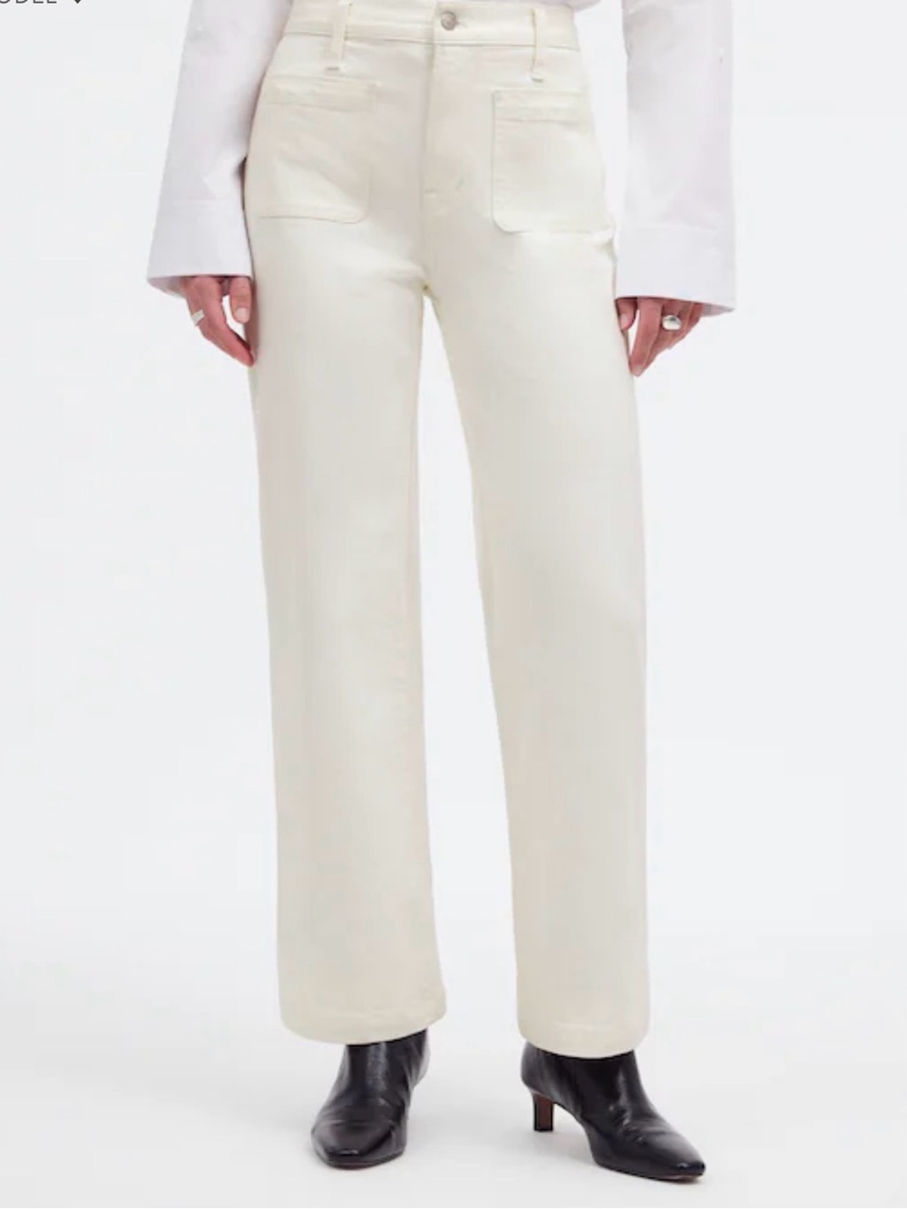 Madewell The Perfect Vintage Wide-Leg Jeans NWT White Size 32